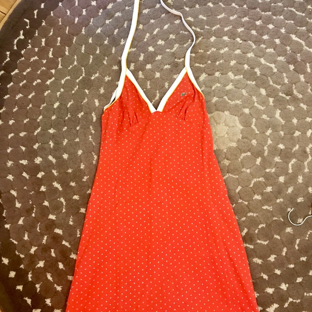 Lacoste orange polka dot summer dress